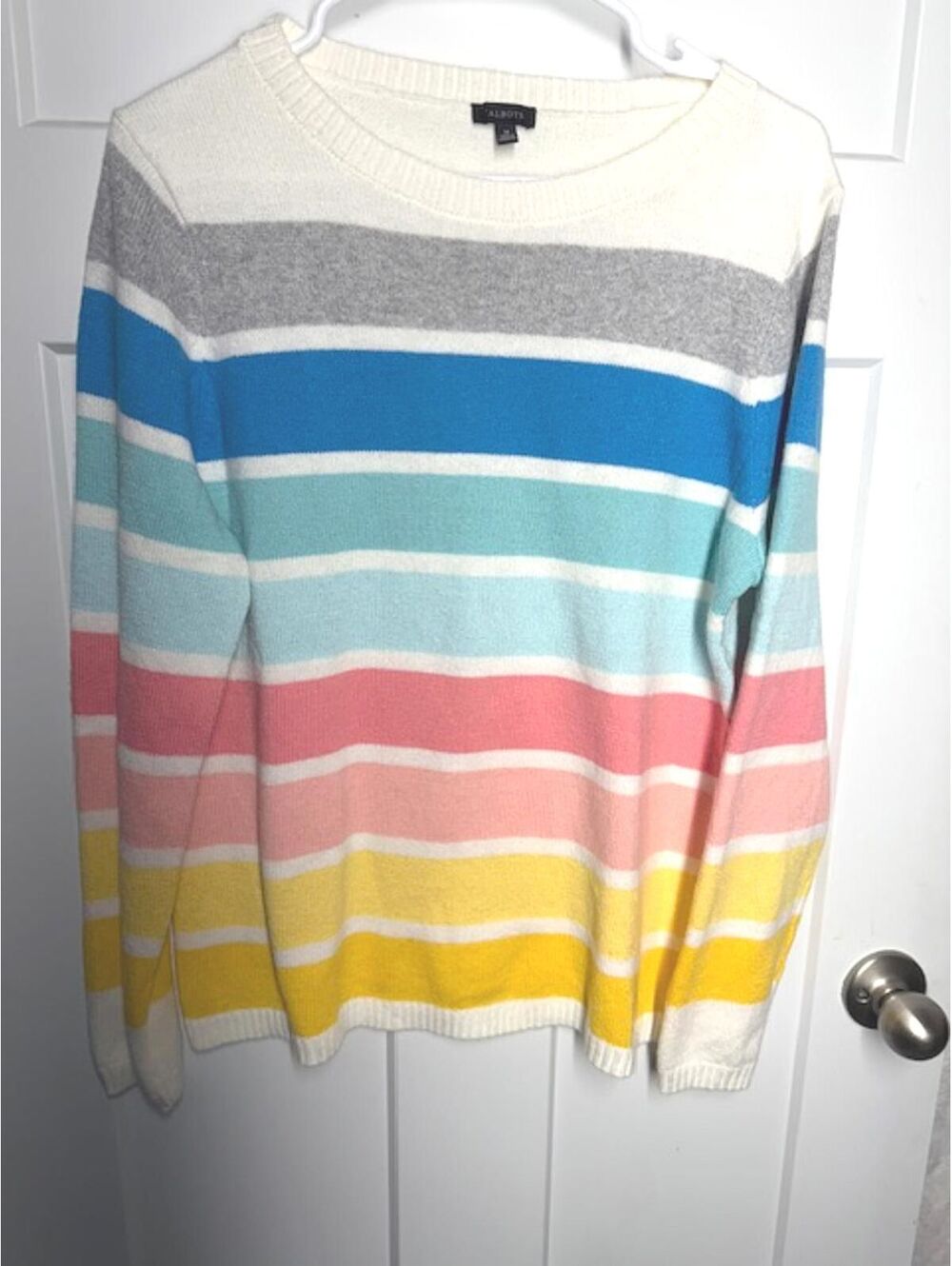 Talbot multi color striped sweater size medium long sleeve
